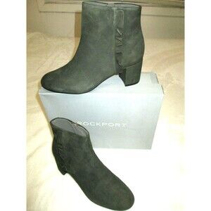 ROCKPORT TOTAL MOTION Women's Size 11M "Oaklee" Ruffle Boots Evergreen $109.00